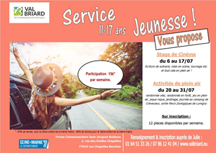 Info du 18 juin : Activités jeunesse de plein air du Val Briard